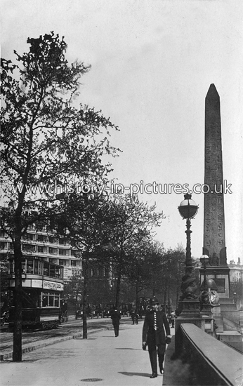 Cleopatra's Needle Thames Embankment, London. c.1916